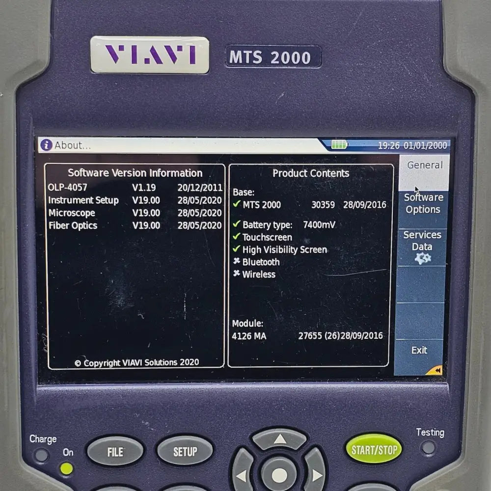 JDSU MTS 2000 OTDR unit inside protective carry bag