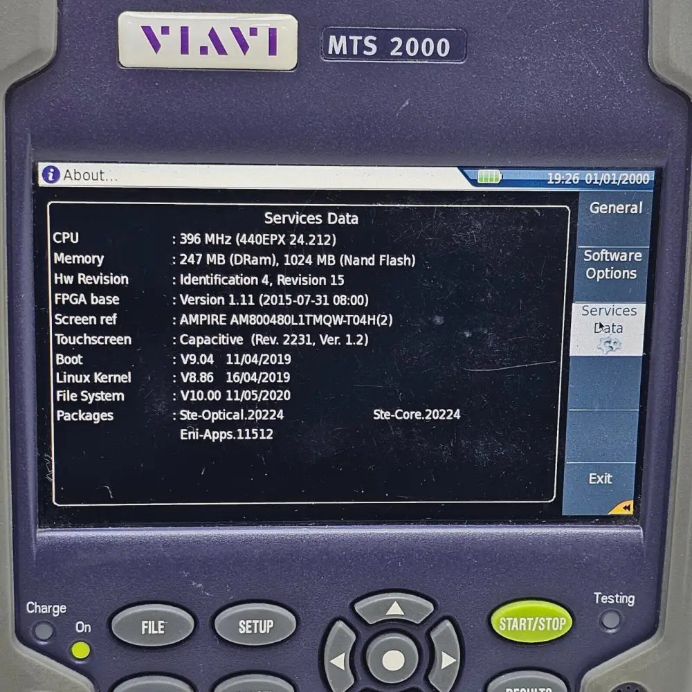 Viavi JDSU 4126 MA SM OTDR module label showing 1310 1550 nm wavelengths