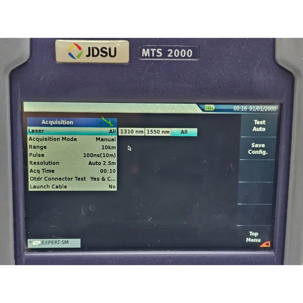MTS 2000 mainframe label with model number and serial information