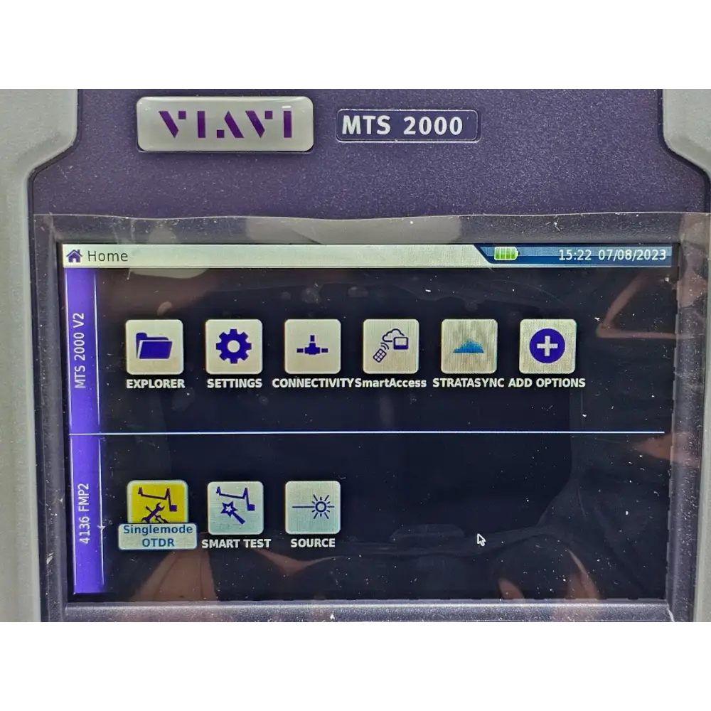 Viavi 4136 FMP2 module label showing 1310/1550/1625 nm wavelength specifications