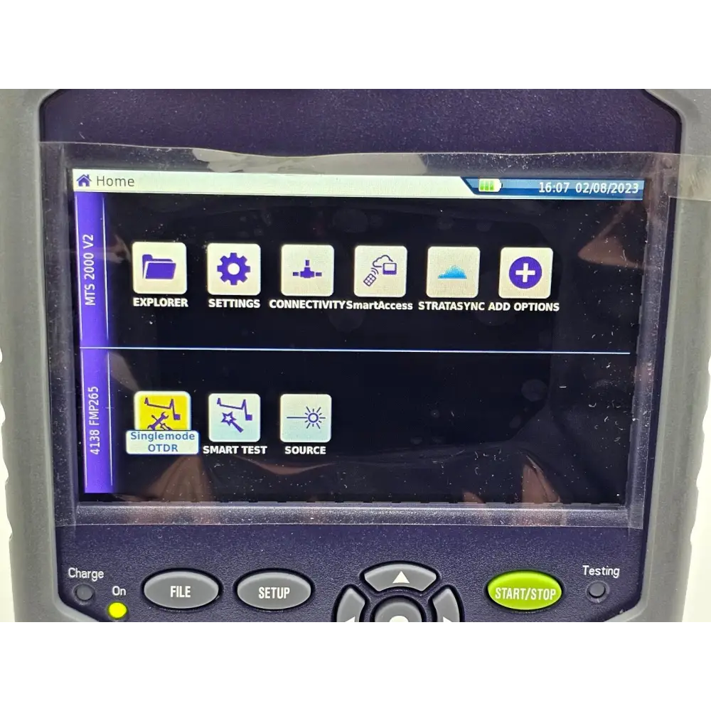 Close-up of Viavi MTS 2000 V2 keypad and navigation controls