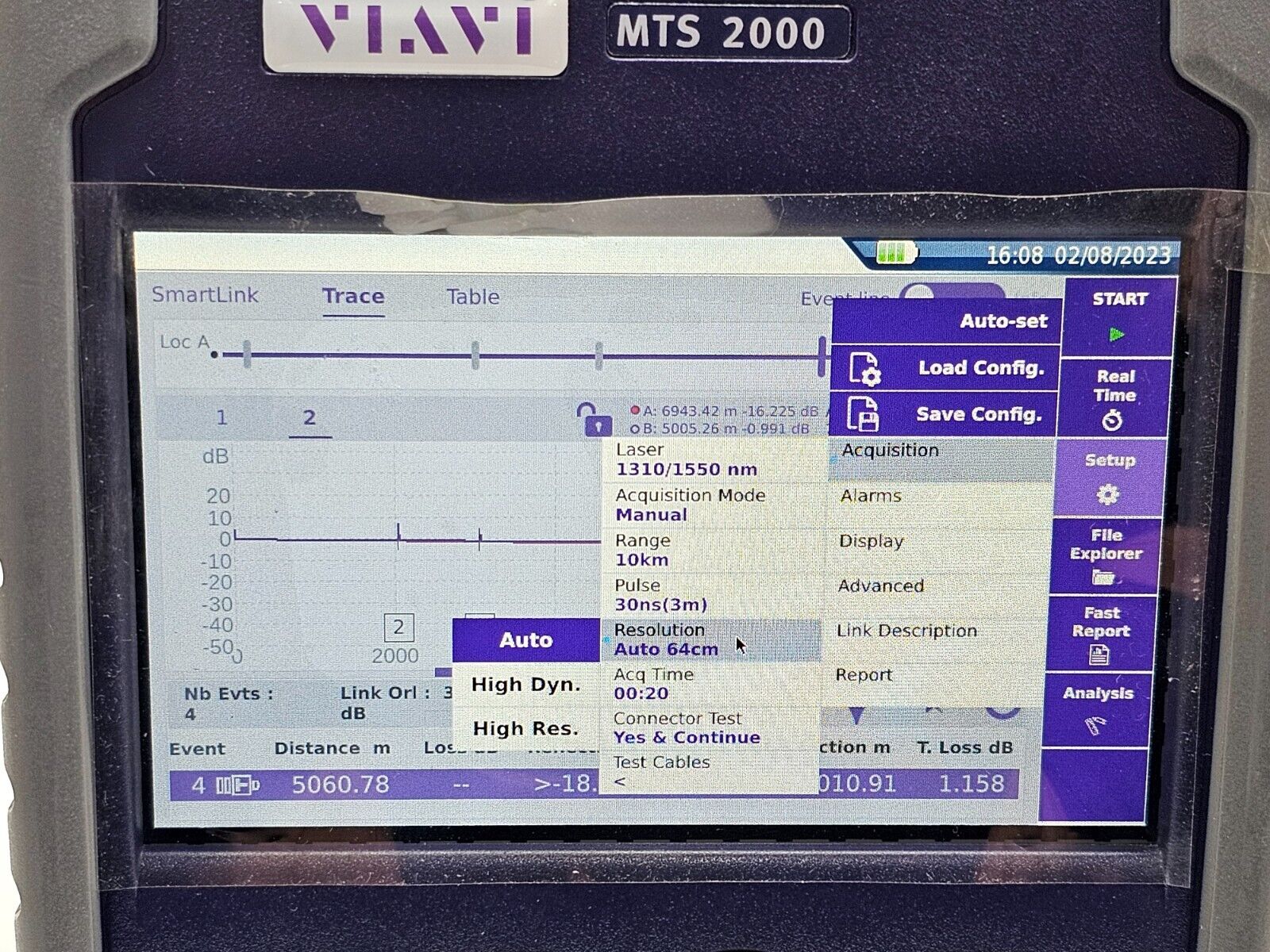 Viavi JDSU MTS 2000 V2 with 4138 FMP265 Metro PON 1310/1550nm + F1650 Live OTDR