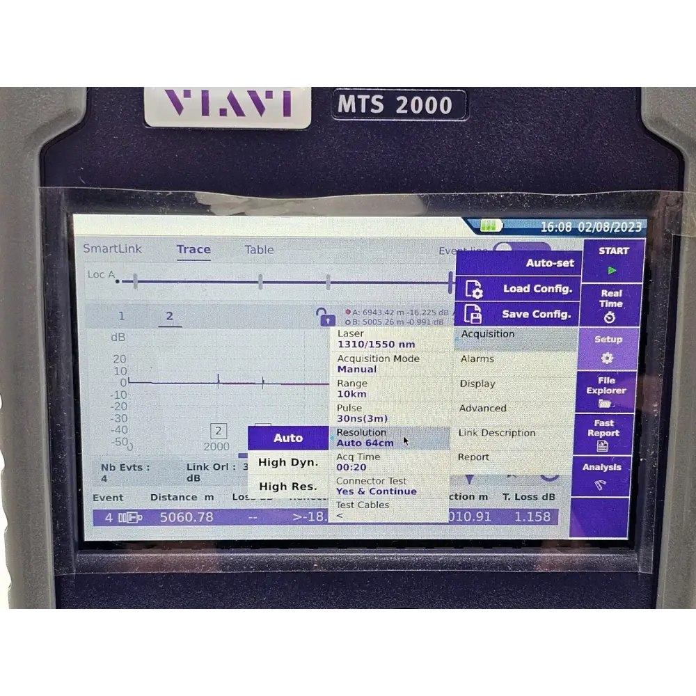 Viavi MTS 2000 V2 OTDR unit angled three-quarter view showing full instrument