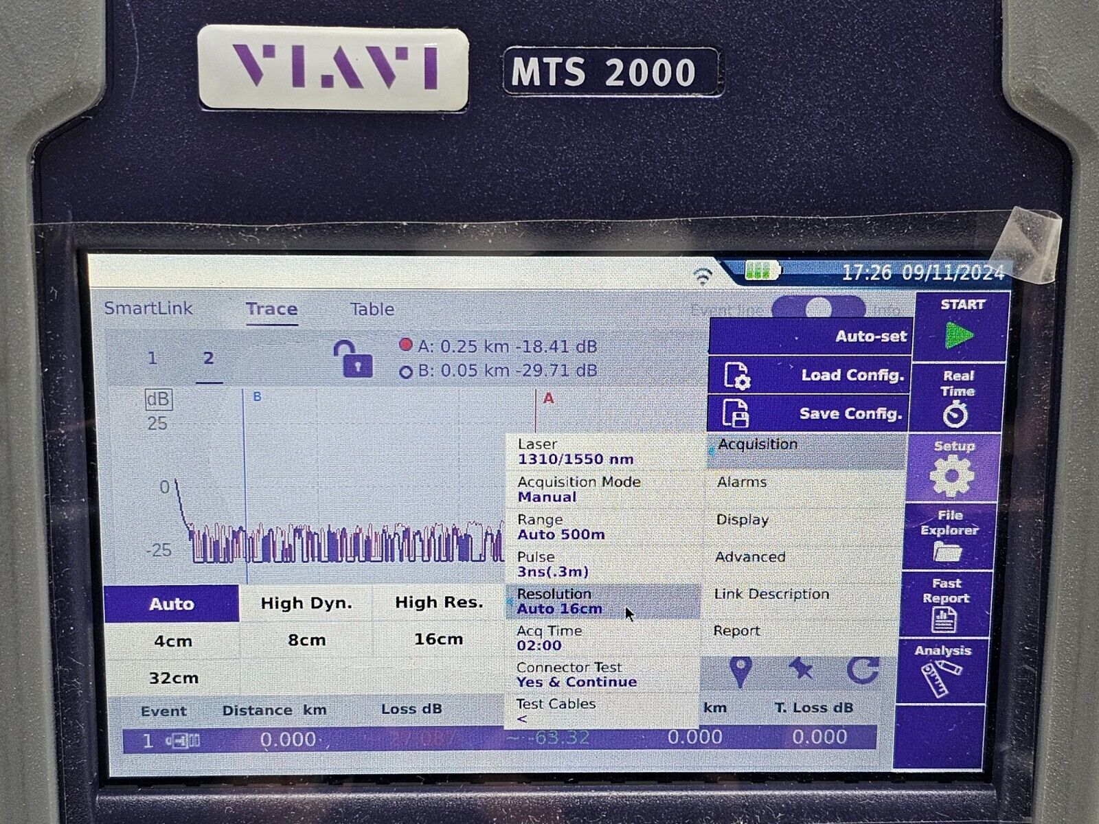 Viavi JDSU MTS 2000 V2 with 4138 MP49 Metro PON 1310/1490/1550 nm OTDR FCOMP SW