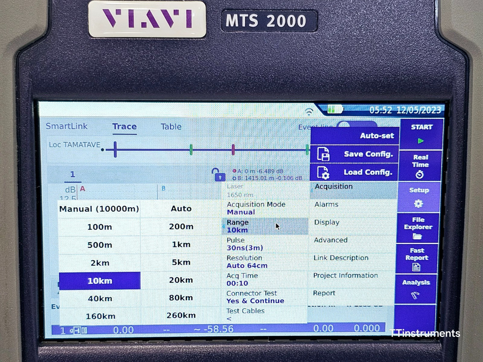 Viavi JDSU MTS 2000 V2 with PM/VFL + 4118FB65 1650 nm 40 dB Filtered OTDR SC-APC
