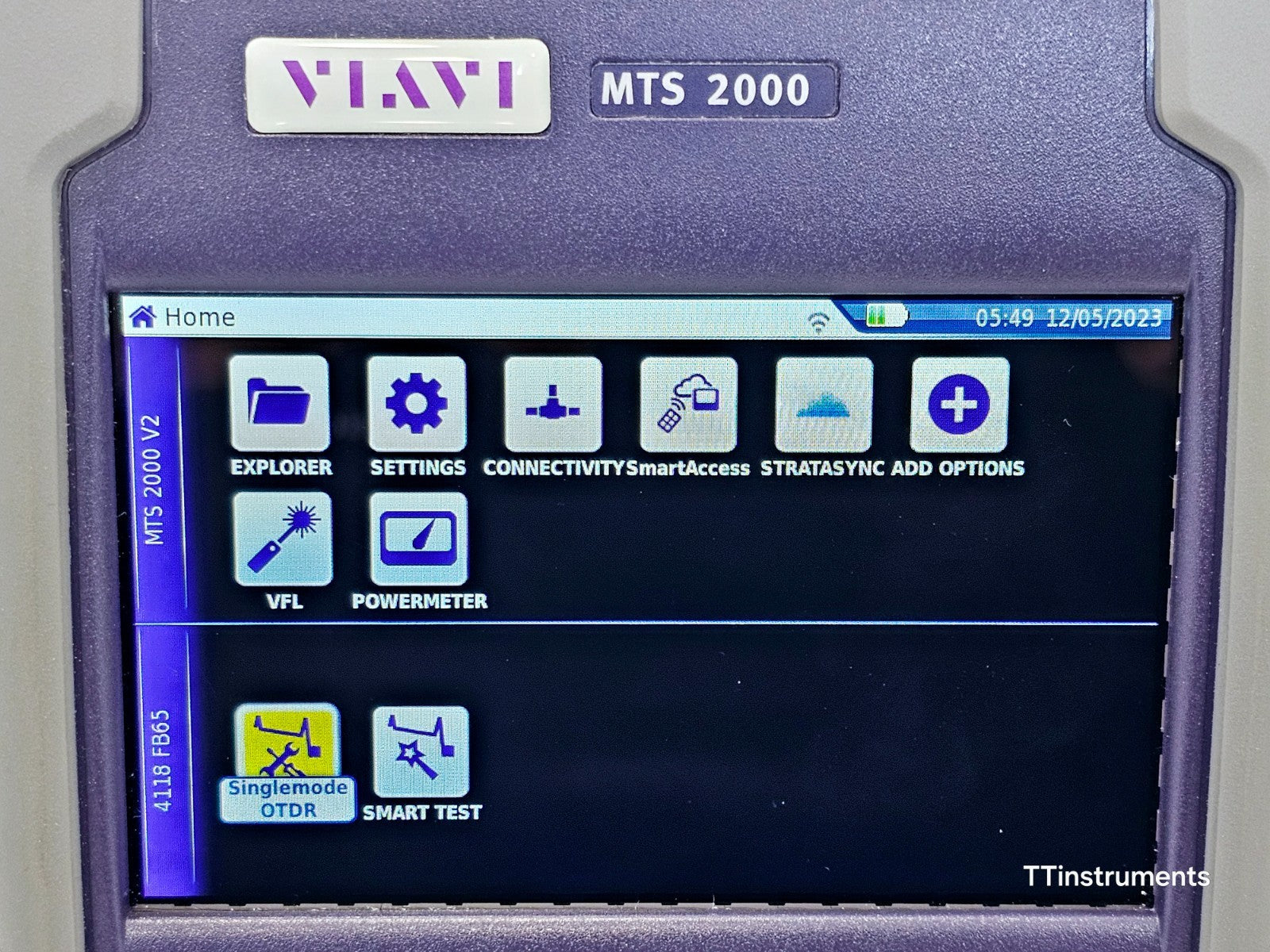 Viavi JDSU MTS 2000 V2 with PM/VFL + 4118FB65 1650 nm 40 dB Filtered OTDR SC-APC