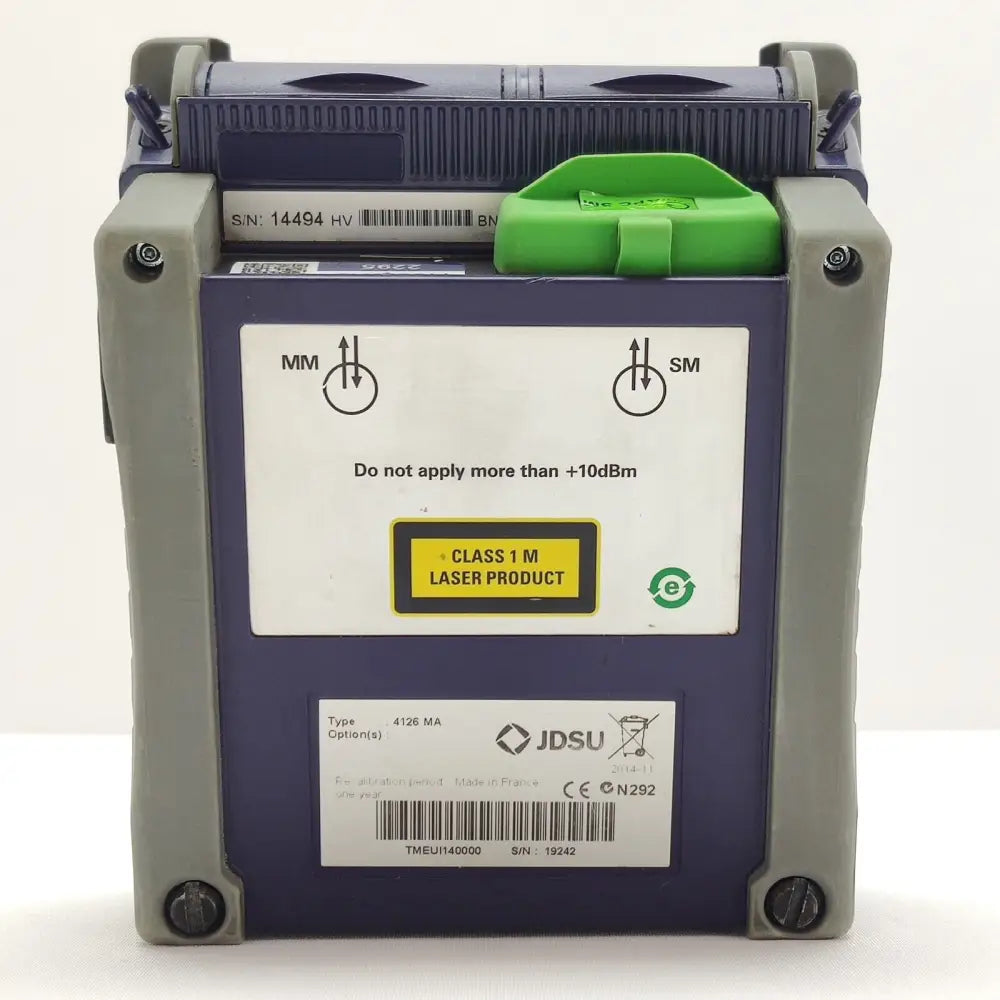 MTS 2000 OTDR unit powered on displaying wavelength selection screen