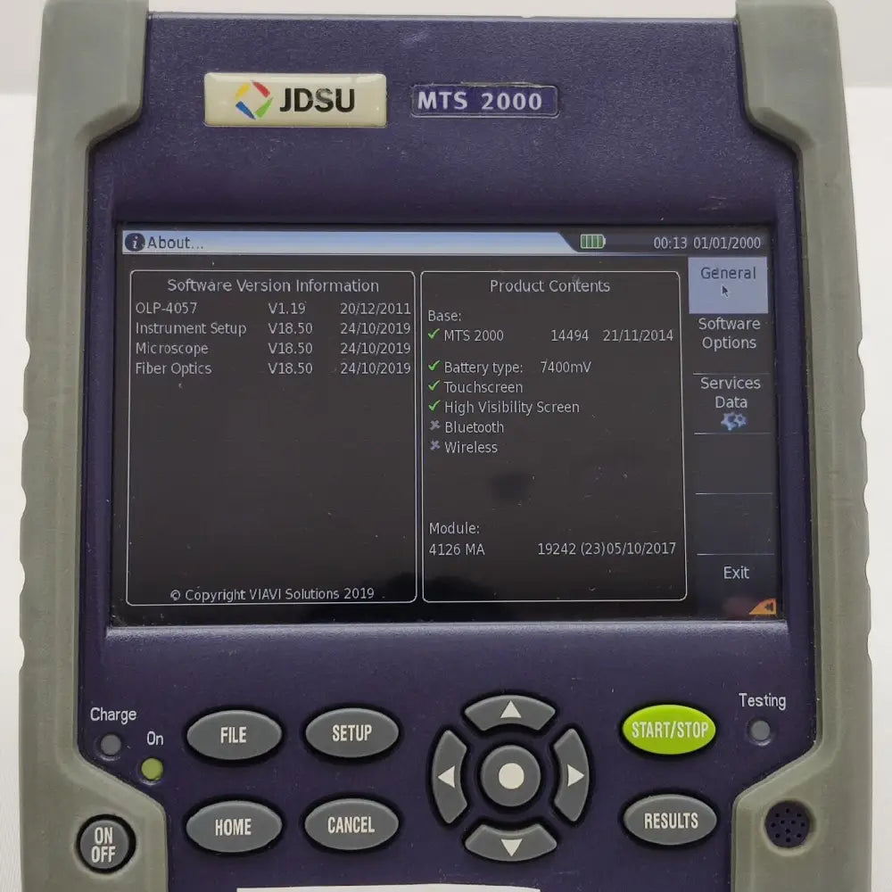 MTS 2000 OTDR APC optical connector port detail