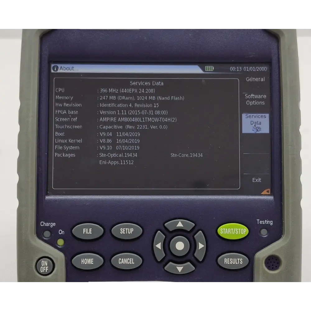 JDSU MTS 2000 right side panel with power and interface connections