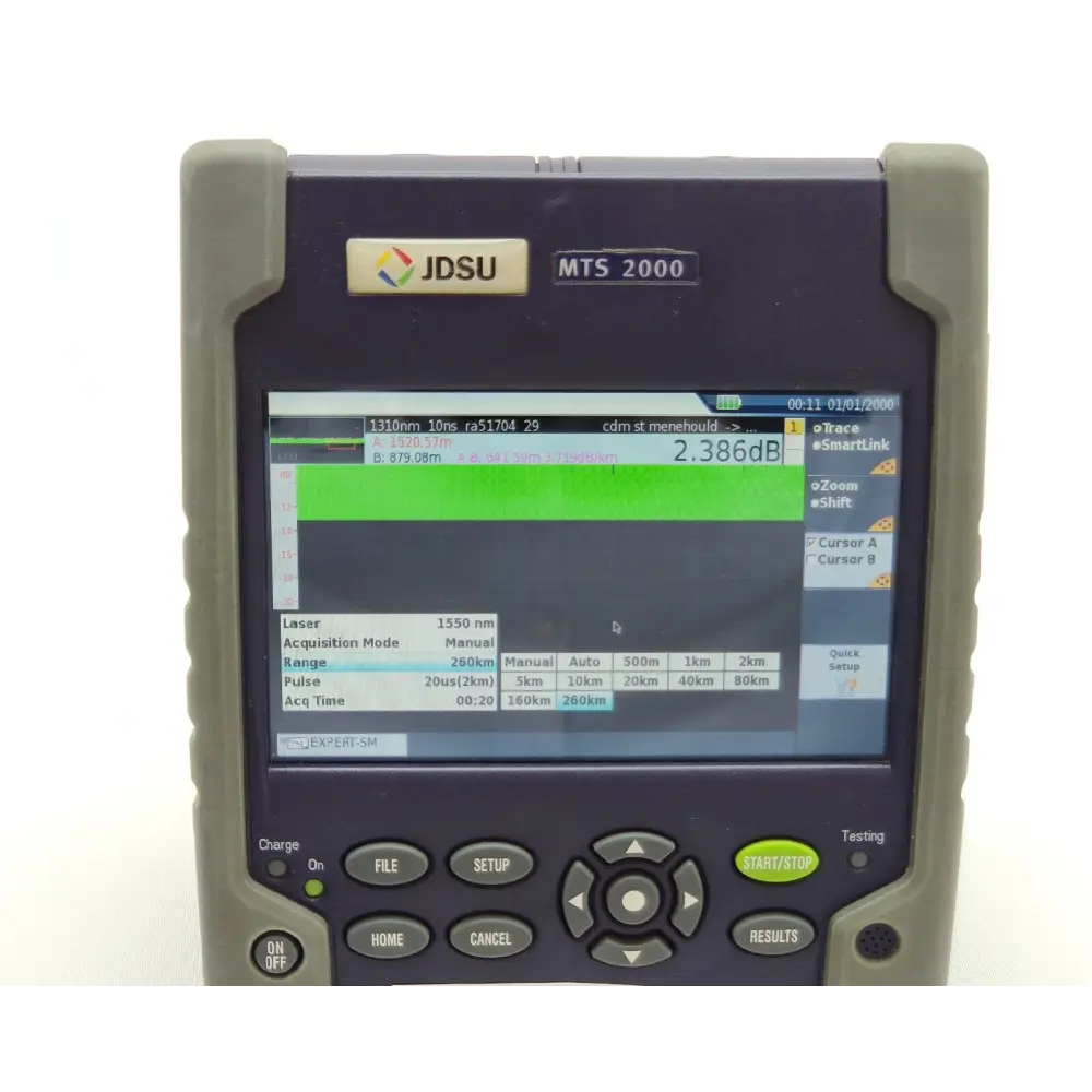 Viavi MTS 2000 OTDR unit with high visibility screen, angled view