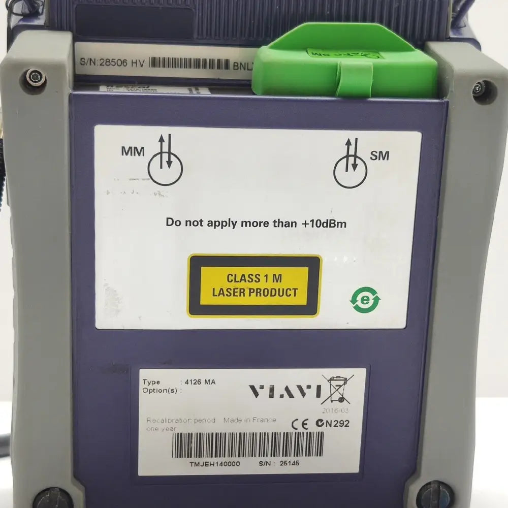 Right side view of JDSU MTS 2000 showing module and port detail