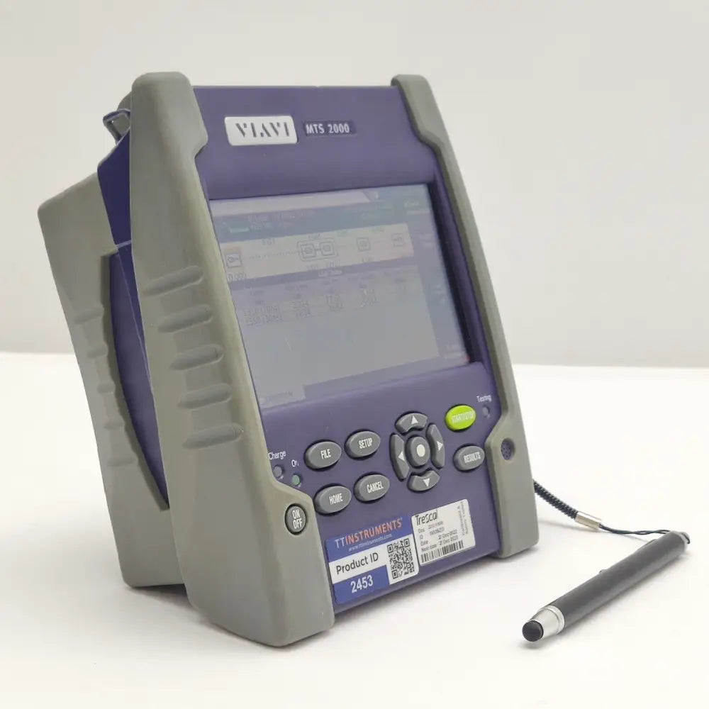 Viavi MTS 2000 high-visibility touchscreen with visible screen marks and scratch