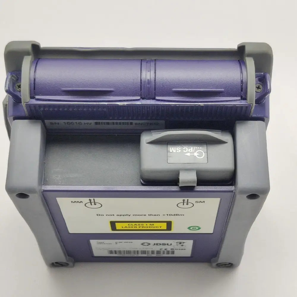 Viavi MTS 2000 OTDR showing ExpertOTDR and SMART TEST software options on screen
