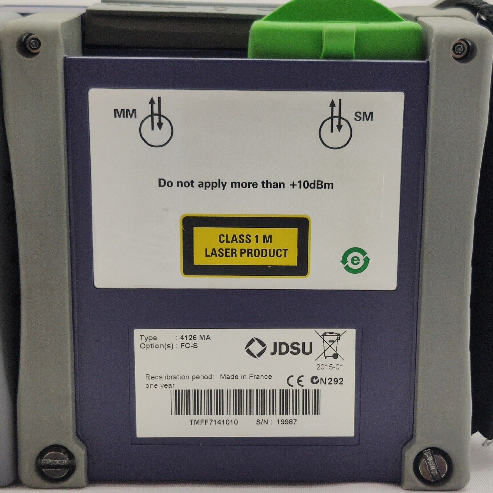 Viavi JDSU MTS 4000 Mainframe w/ 4126 MA SM OTDR 1310/1550 nm 37/35 dB FCOMP APC