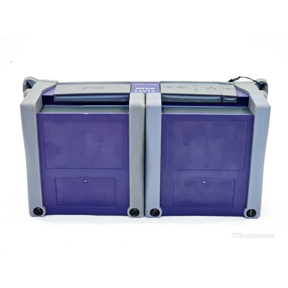 Viavi MTS 4000 V2 rear panel showing connectors and battery compartment