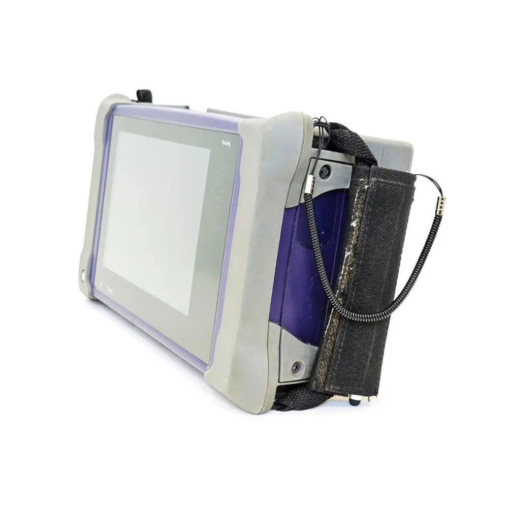Viavi MTS 4000 V2 right-side view showing module slot, hand strap and rubber bumper corners