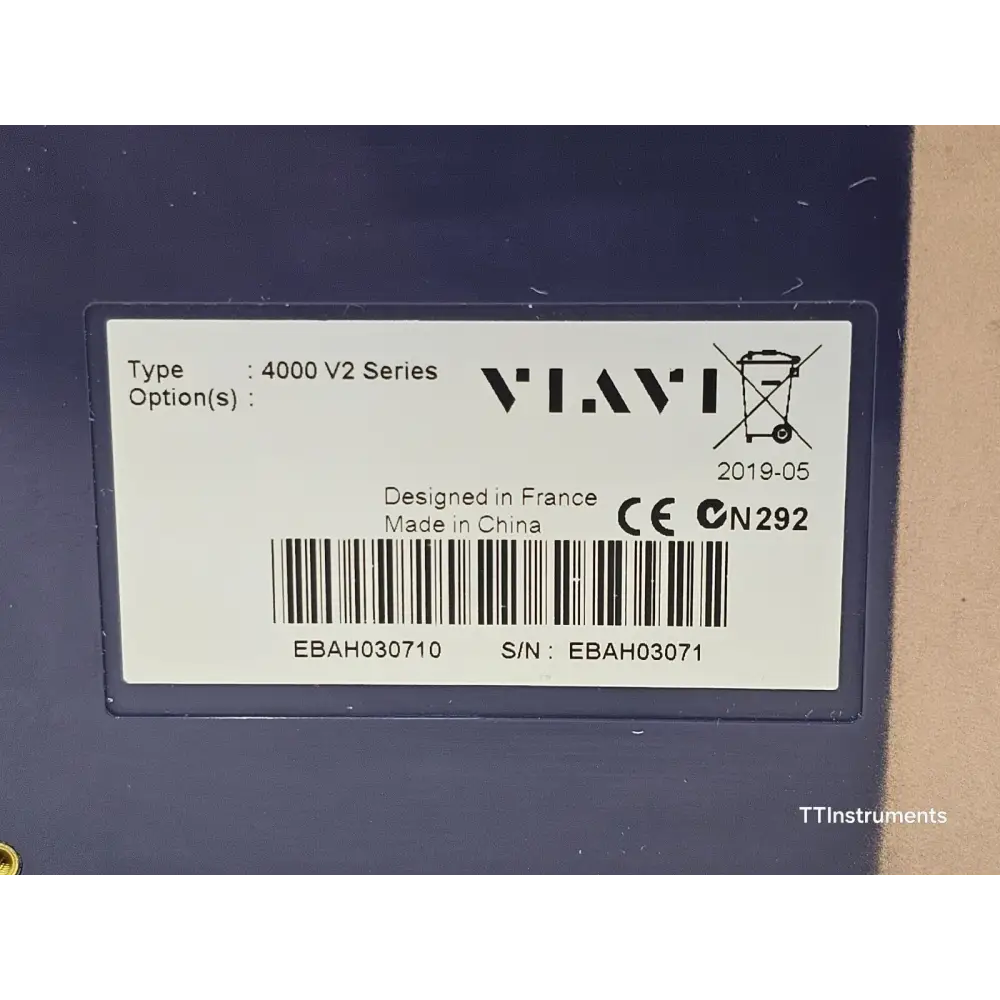 Viavi MTS 4000 V2 touchscreen close-up showing measurement settings