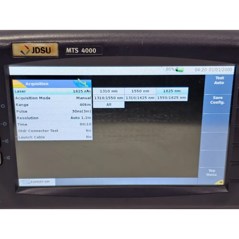 Viavi JDSU MTS 4000 unit angled view showing keypad and display