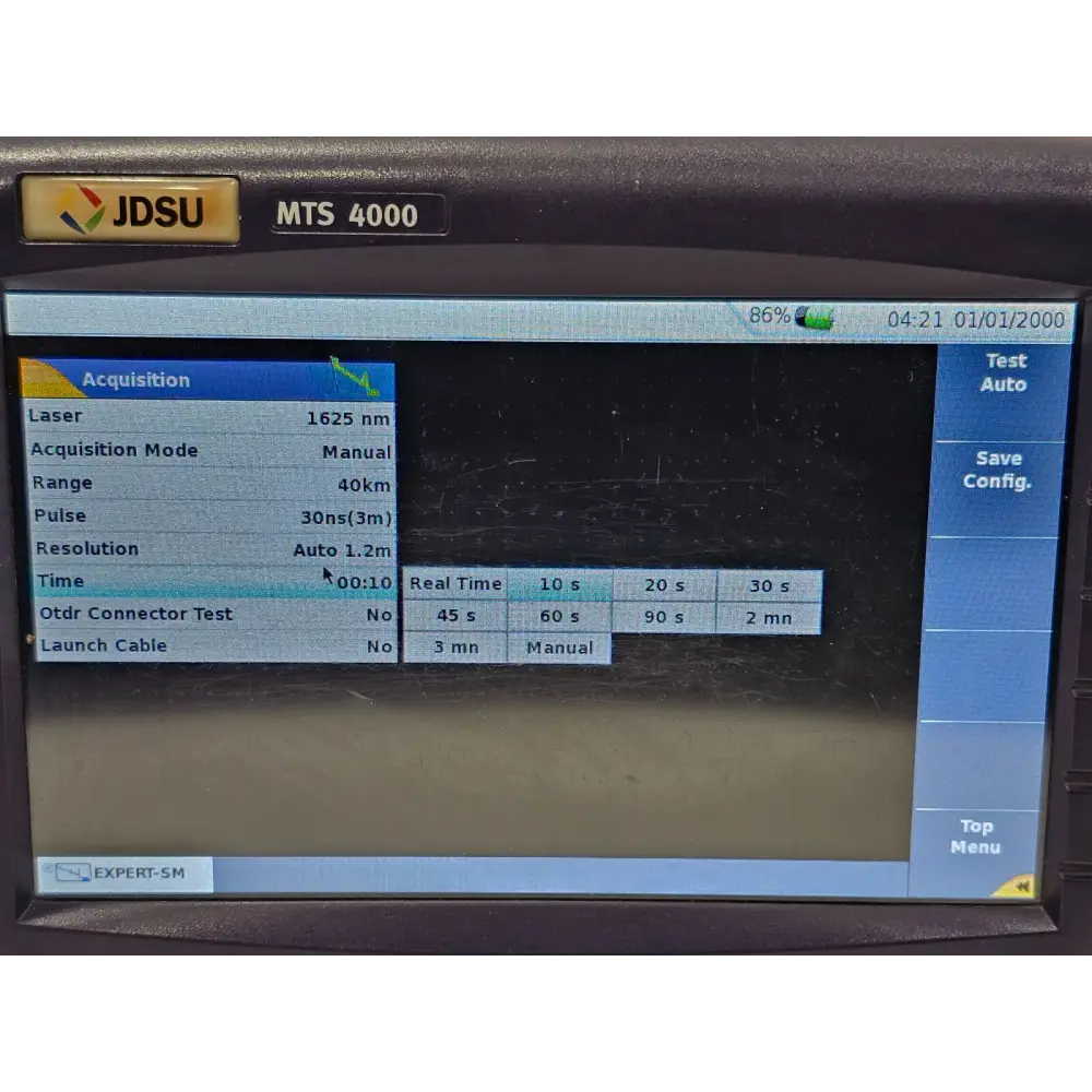 Viavi MTS 4000 OTDR serial number and product label detail