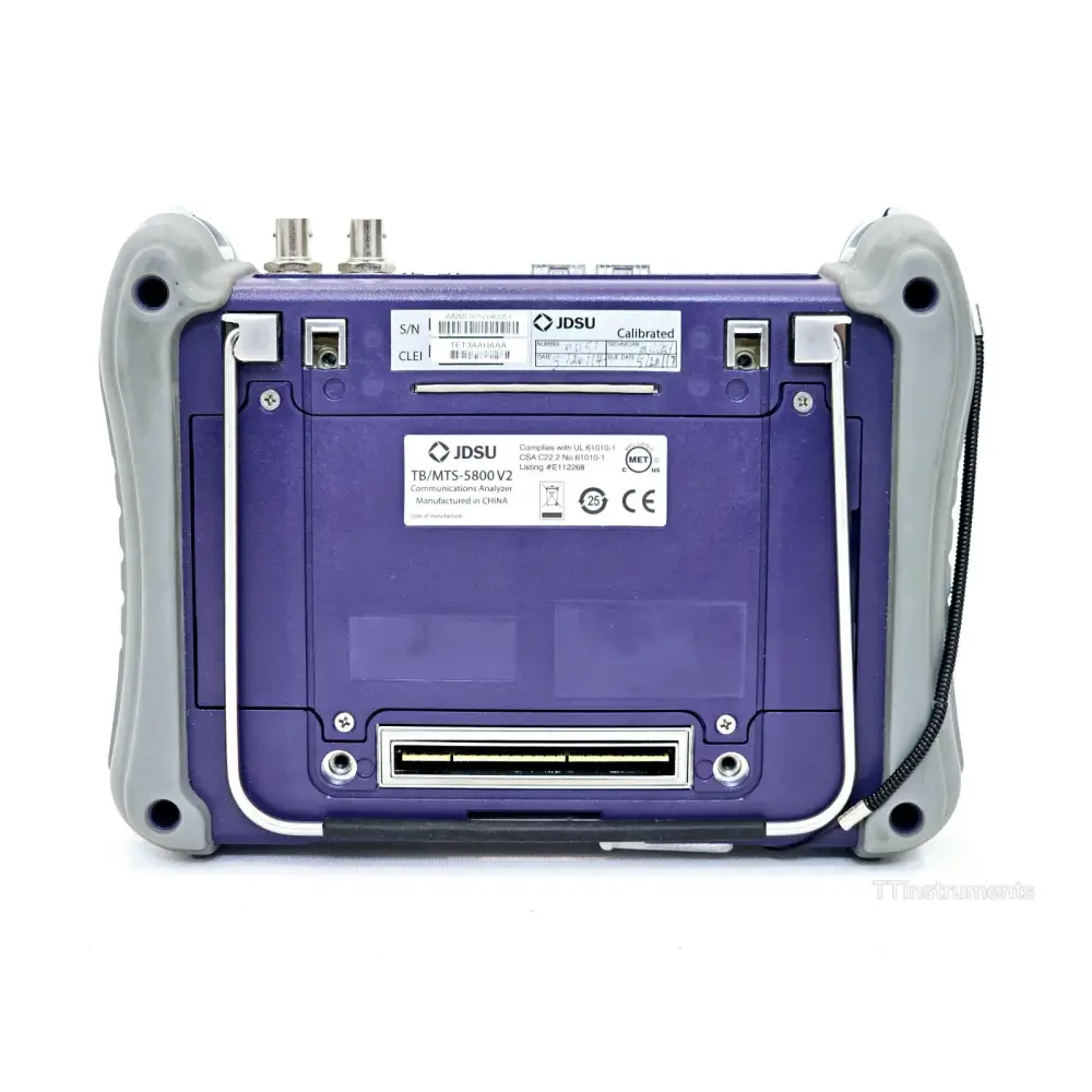 MTS 5800 v2 portable network tester showing colour touchscreen display