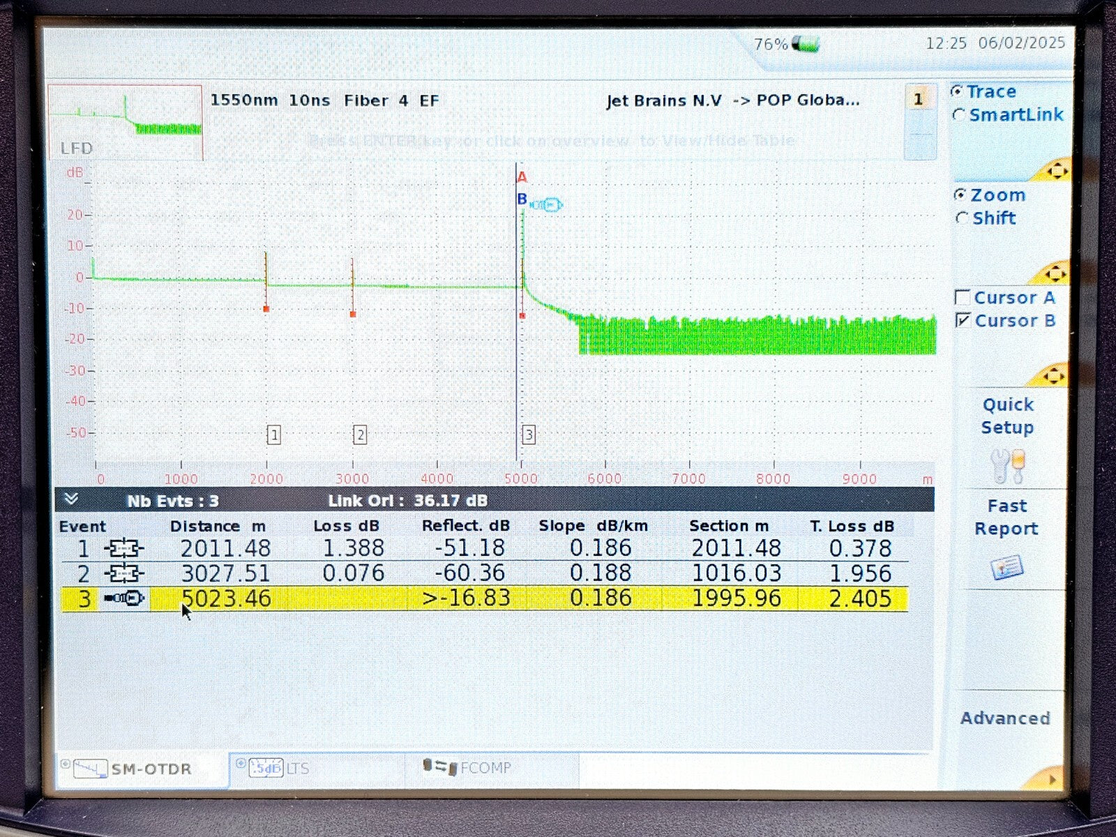 Viavi JDSU MTS 6000A + 8126C SM OTDR 1310/1550nm 47 dB with FCOMP Software