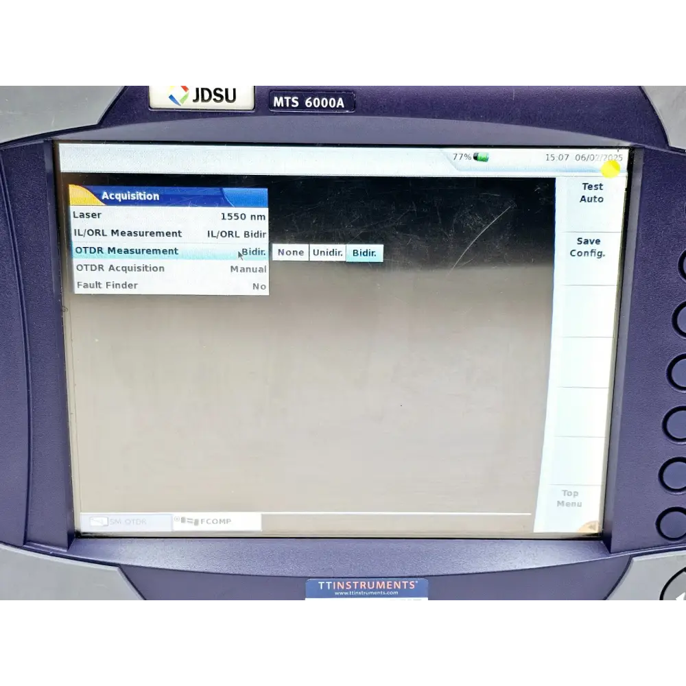 Viavi MTS 6000A OTDR bi-directional test setup with two units