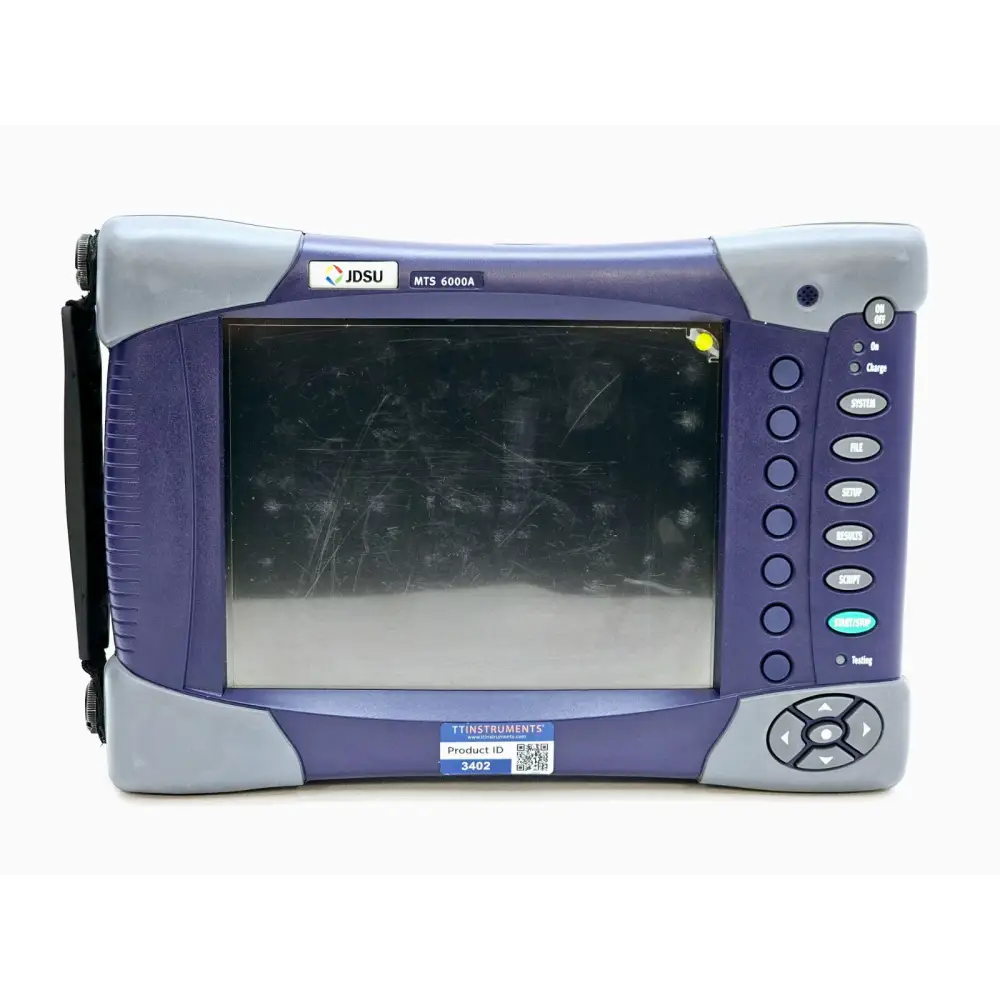 Viavi MTS 6000A touch screen display showing OTDR measurement interface