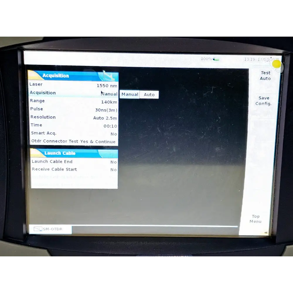 Viavi MTS 6000A stylus close-up used for touchscreen operation