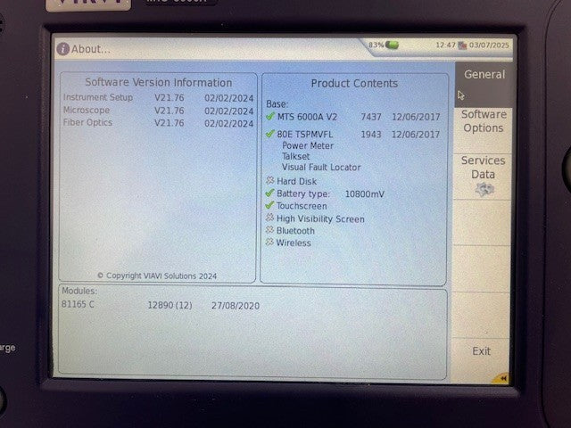Viavi JDSU MTS 6000A V2 + 81165C OTDR 1650 nm Filtered/In-Service E81165C 46 dB
