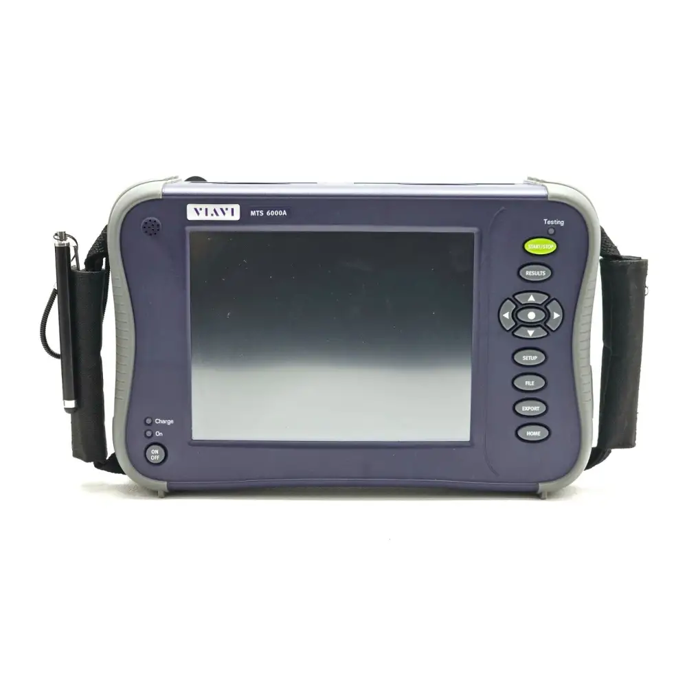 Viavi MTS 6000A V2 touch-screen display showing OTDR trace interface