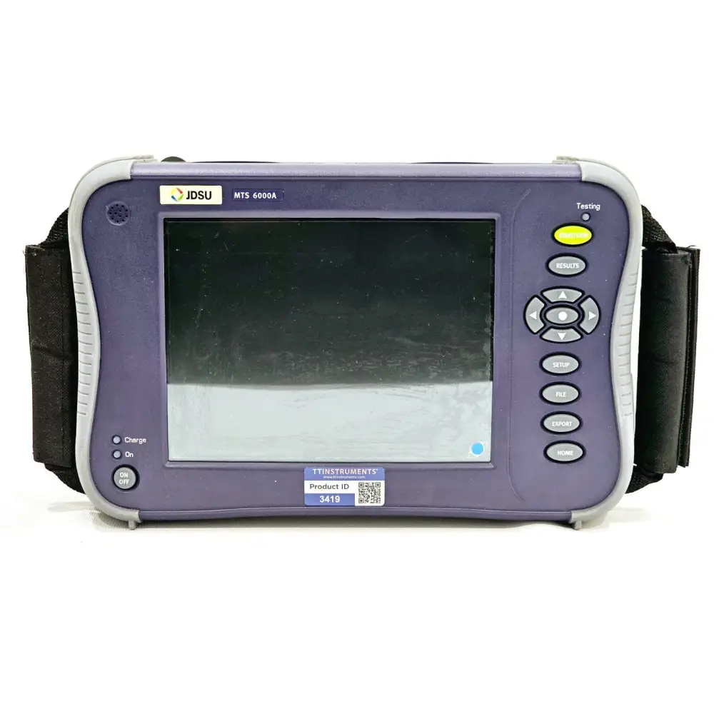 Viavi MTS 6000A V2 touchscreen display showing OTDR trace measurement