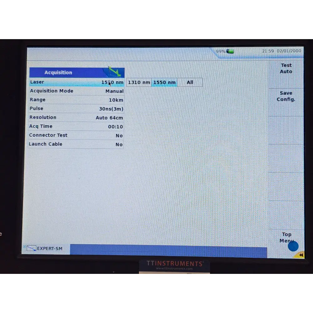 Viavi MTS 6000A V2 OTDR bottom panel showing serial number label