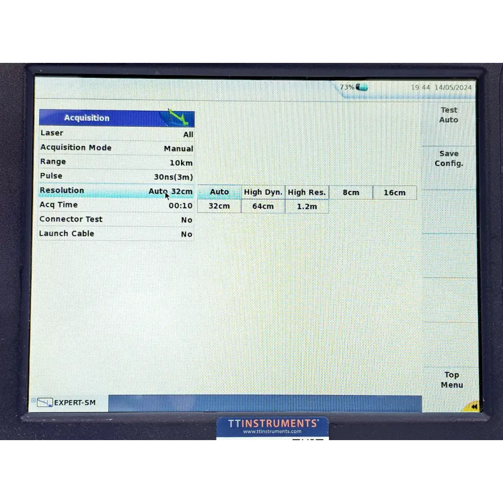 Viavi MTS 6000A V2 cosmetic condition detail — screen and touch surface close-up