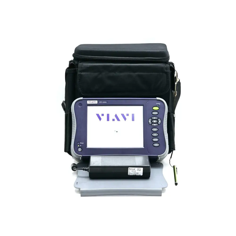 Viavi MTS 6000A V2 mainframe and 8126C SM OTDR module, front view showing touchscreen display
