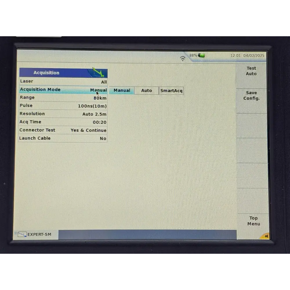 Viavi 8126C SM OTDR module serial number and specification label