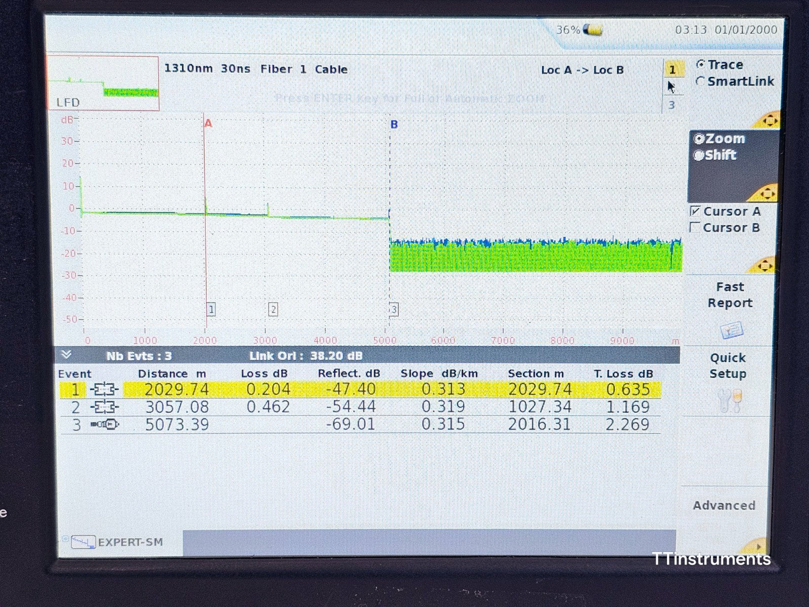 Viavi JDSU MTS 6000A V2 + 8136 B SM OTDR 1310/1550/1625nm