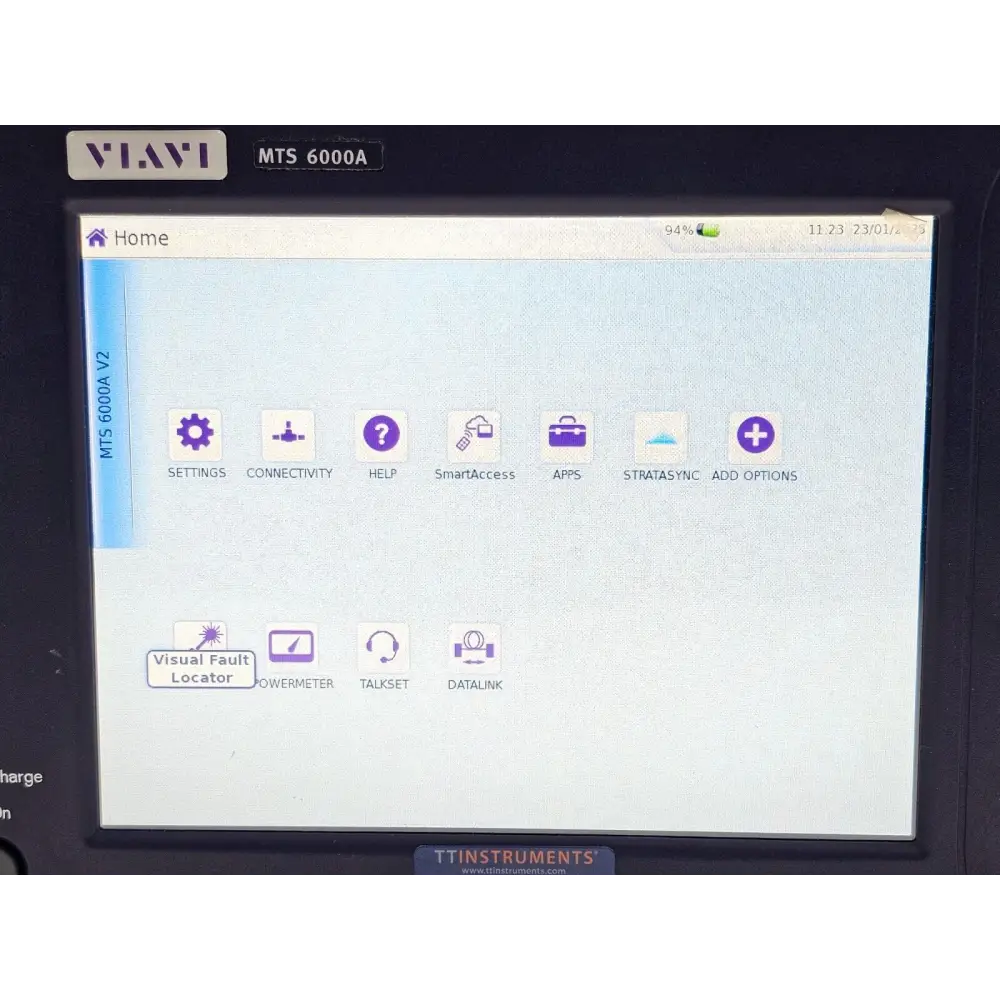 Viavi MTS 6000A V2 mainframe angled three-quarter view showing overall condition