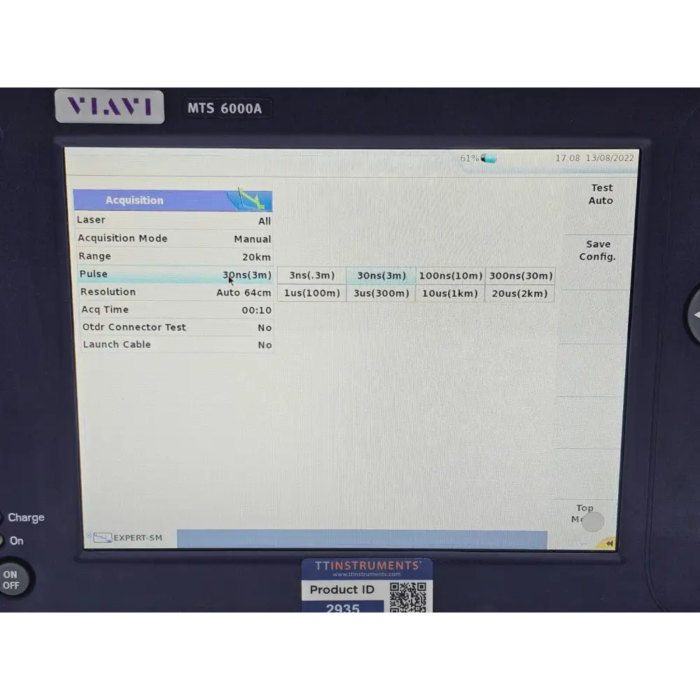 Viavi MTS 6000A V2 mainframe angled view showing touch screen and module bay