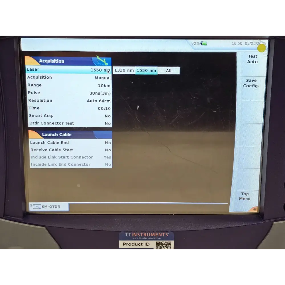 JDSU MTS 6000A serial number and asset label detail