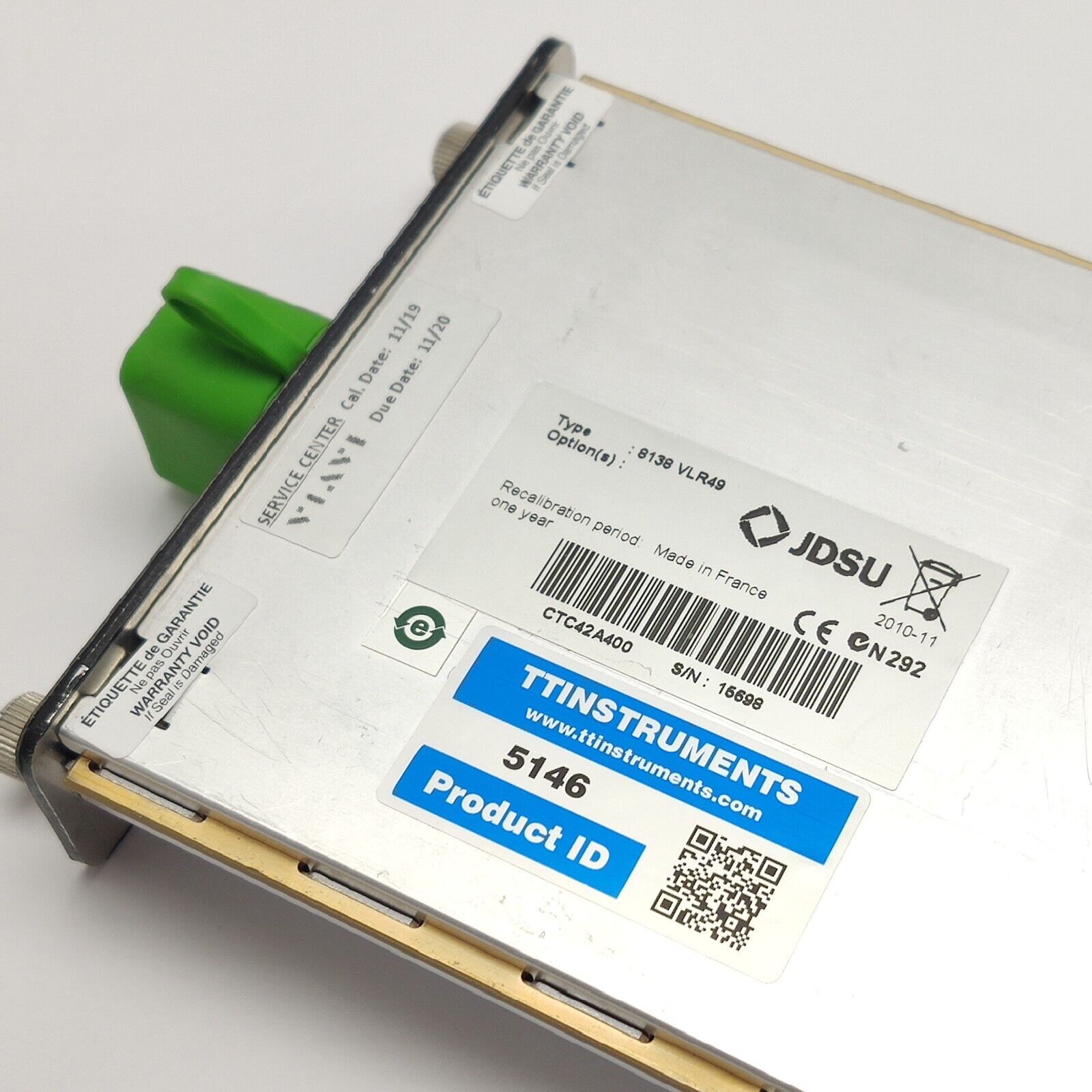 Viavi JDSU MTS 6000A w/ 8138 VLR49 1310/1490/1550 nm SM OTDR VLR 45/42/43 dB APC