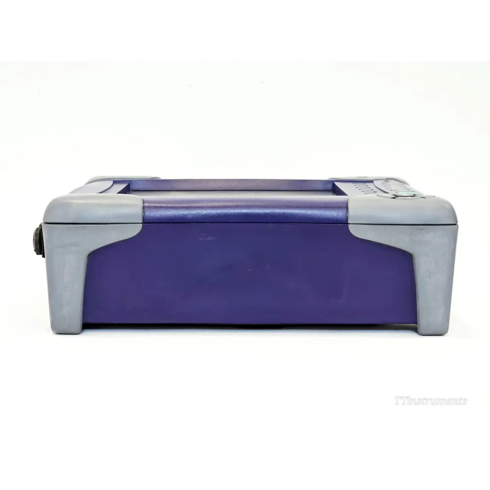 JDSU MTS 6000A top view showing handle recess and clean purple and grey casing