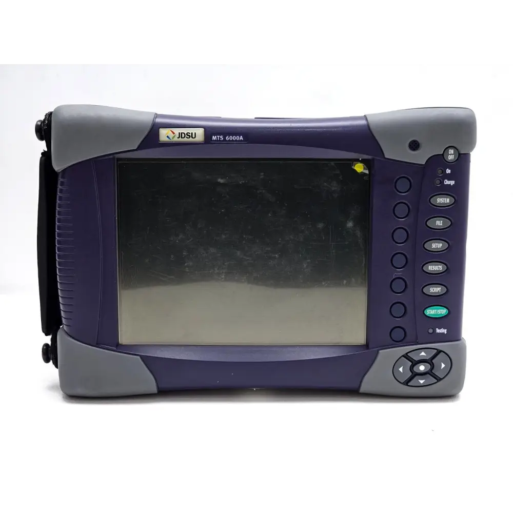 MTS 6000A portable test mainframe touchscreen display showing main menu