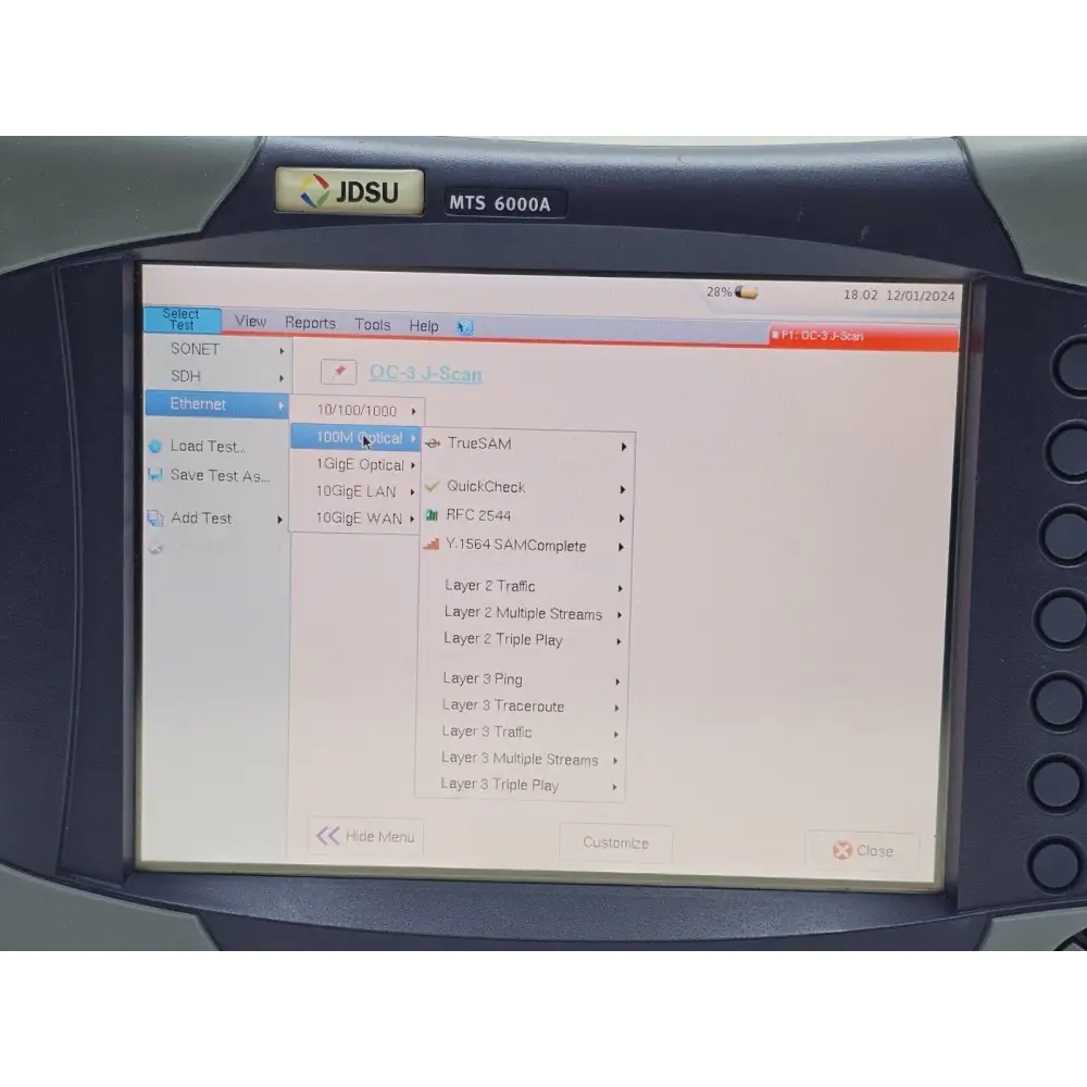 Viavi JDSU MTS 6000A unit showing overall cosmetic condition