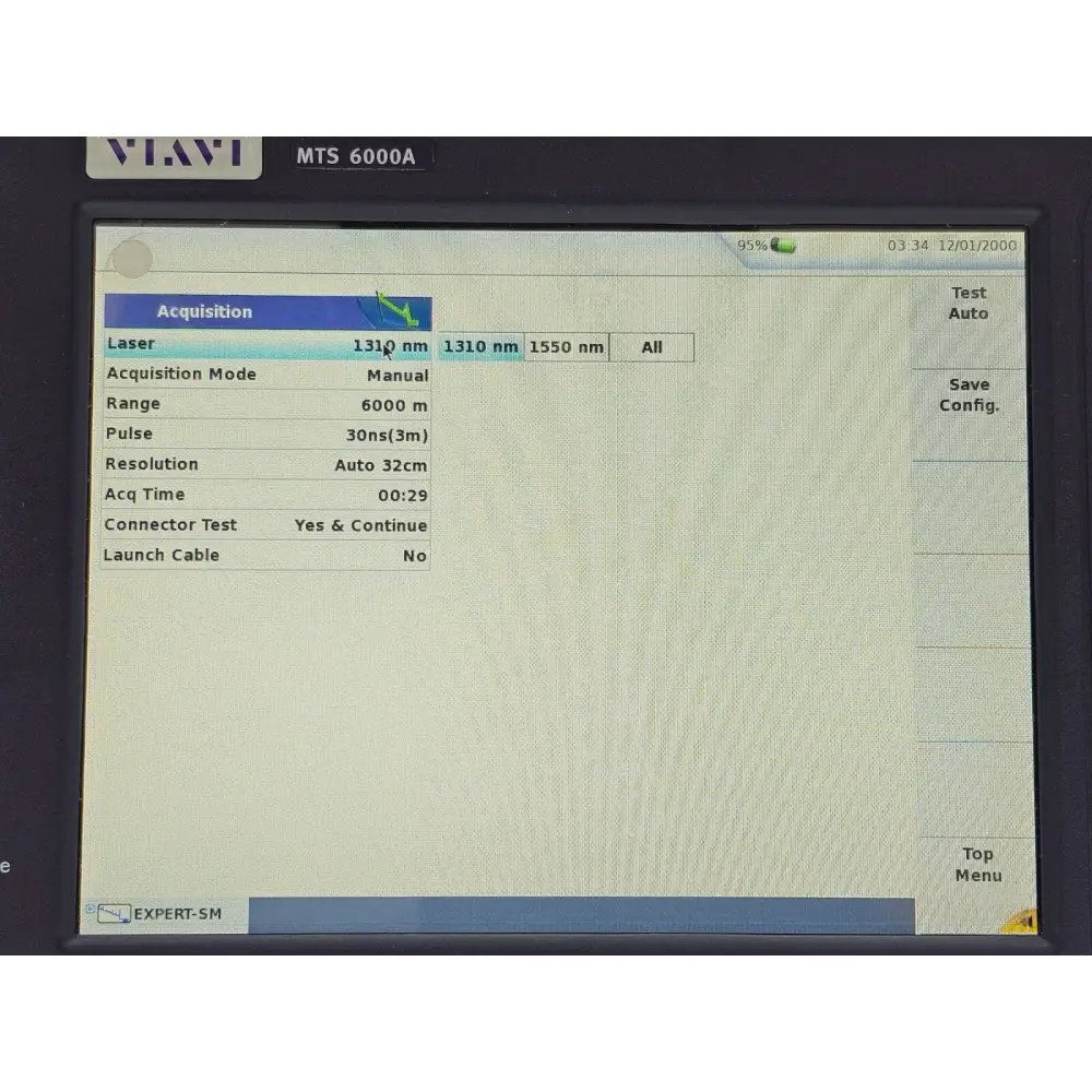 Viavi MTS 6000A V2 OTDR screen showing Expert OTDR software option