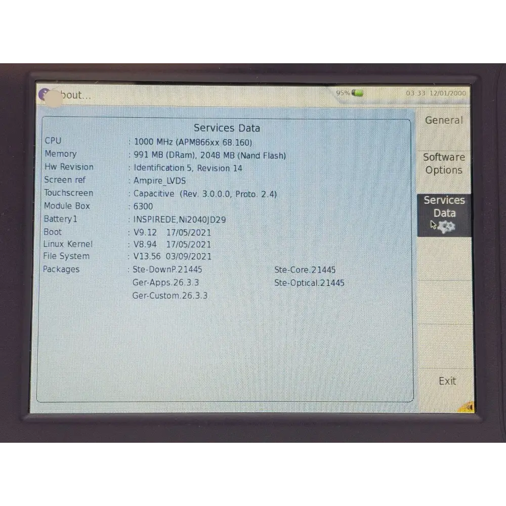 Viavi 8126B module label showing 1310/1550 nm and serial number