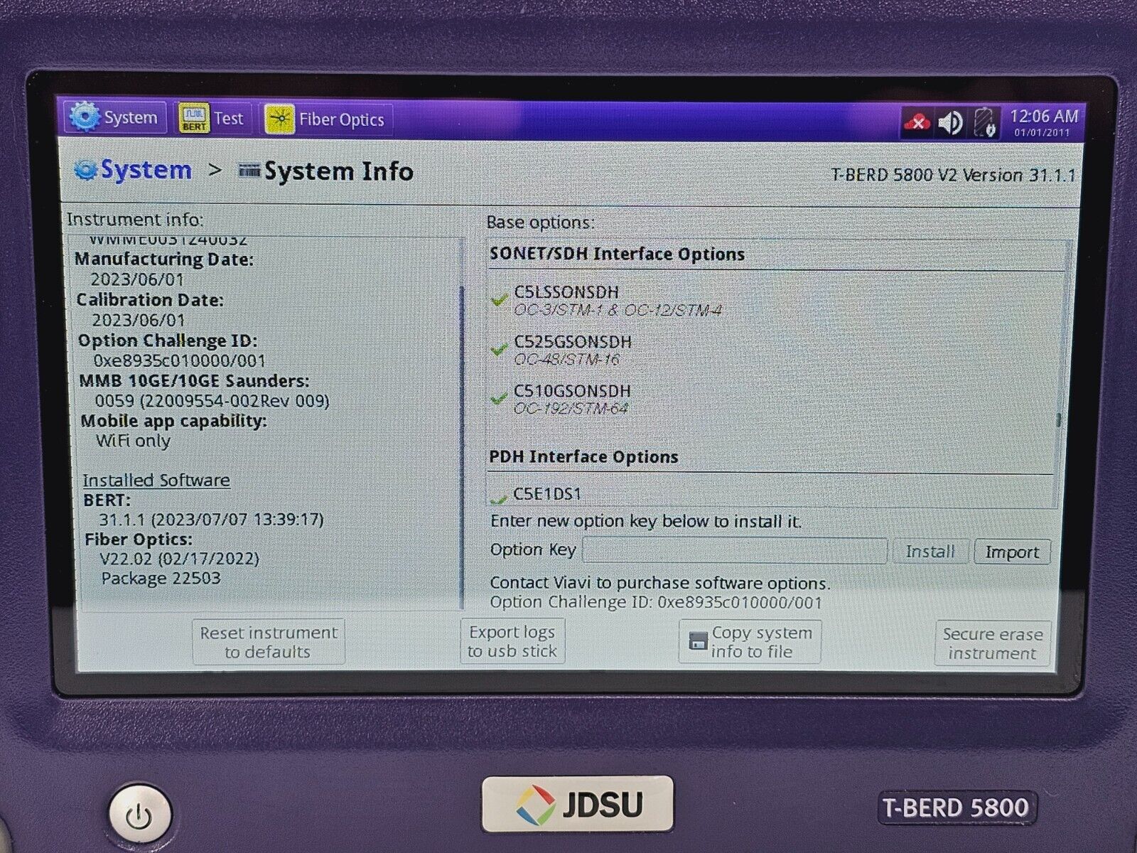Viavi JDSU MTS/T-BER 5800 V2 5822P Dual Port Network Tester 10G Ethernet Gigabit