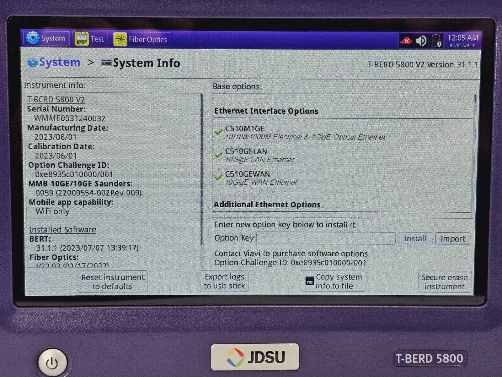 Viavi JDSU MTS/T-BER 5800 V2 5822P Dual Port Network Tester 10G Ethernet Gigabit