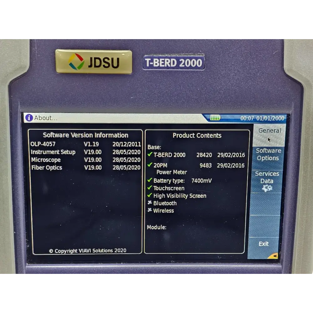 Viavi JDSU MTS T-BERD 2000 mainframe with aftermarket stylus accessory