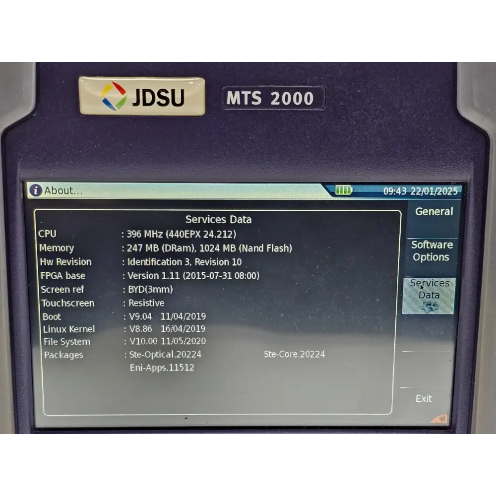 Close-up of MTS-T-BERD 2000 module slot bay with no module fitted