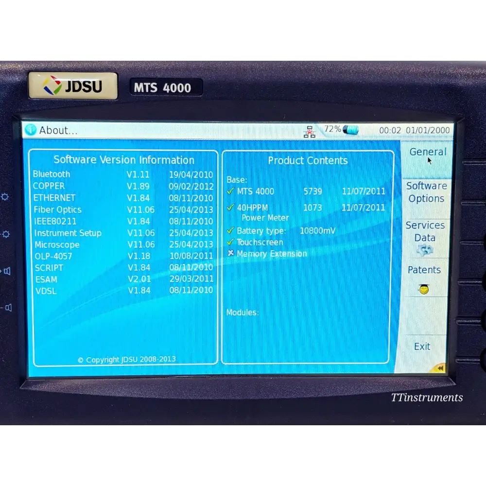 Viavi JDSU MTS T-BERD 4000 Fiber Optic Test Mainframe Platform9